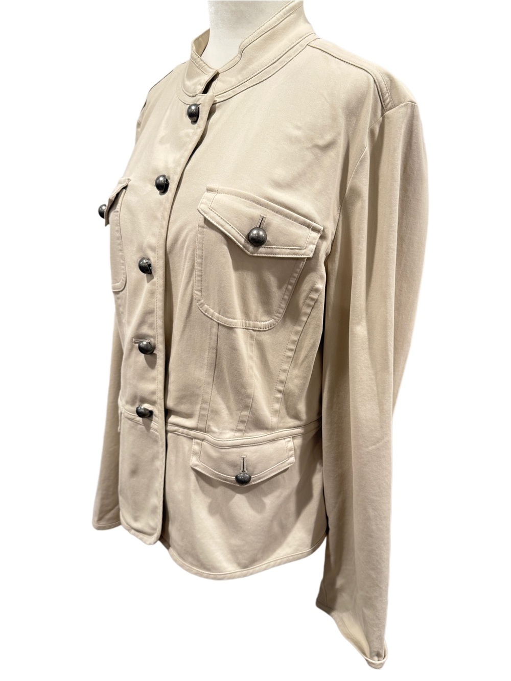 Talbots Cream Military-Style Utility Jacket - Picture 3 of 6